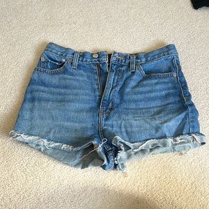 girlfriend high-rise cuffed jean shorts